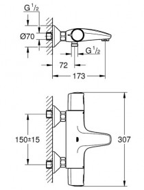 Термостат для ванної Grohe QuickFix Precision Trend двовентильний хром 34227002