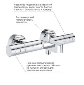 Термостат для ванной Grohe QuickFix Precision Get двухвентильный хром 34774000