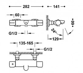 Термостат для ванной Tres Canigo Plus с душевым гарнитуром хром 21817409