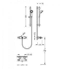 Термостат для ванной Tres Lex-Tres с ручным душем хром 183398