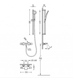 Термостат для ванни Tres Max-Tres з каскадним виливом та ручним душем хром 06217402
