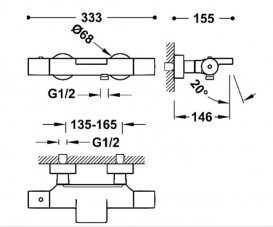 Термостат для ванної кімнати Tres Study Exclusive з душовим гарнітуром матове рожеве золото 26117209OPM