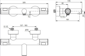 Термостат для ванної Villeroy & Boch Universal Showers двовентильний хром TVS00003500061