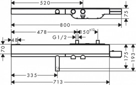Термостат для ванны Hansgrohe Axor ShowerSolutions шлифованный никель 45420820