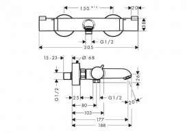 Термостат для ванны Hansgrohe Ecostat Comfort латунь полированное золото 13114990