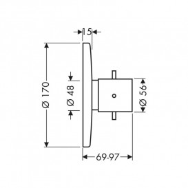 Термостат скрытого монтажа Hansgrohe Axor Starck HighFlow шлифованный черный хром 10715340