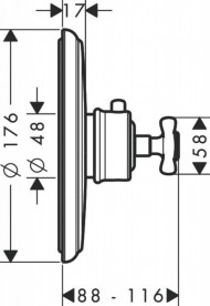 Термостат скрытого монтажа Hansgrohe Axor Montreux HighFlow одновентильный шлифованный черный хром 16815340