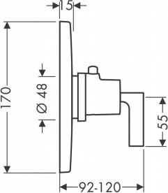 Термостат прихованого монтажу Hansgrohe Axor Citterio HighFlow шліфований чорний хром 39711340