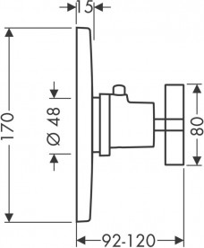 Термостат прихованого монтажу Hansgrohe Axor Citterio HighFlow шліфований чорний хром 39716340