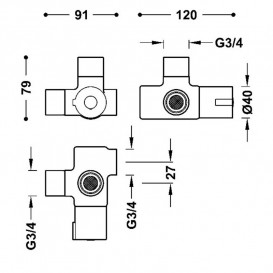 Термостатический клапан для котла Tres 20725001