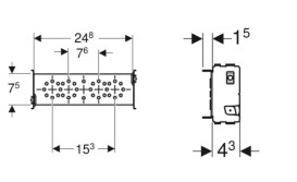Траверса Geberit GIS для встроенного в стену смесителя наружного монтажа 153 мм 461.740.00.1