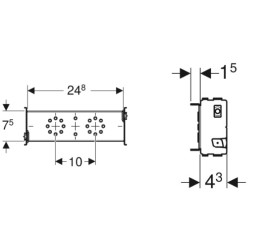 Траверса Geberit GIS для встроенного в стену смесителя наружного монтажа 100 мм 461.741.00.1