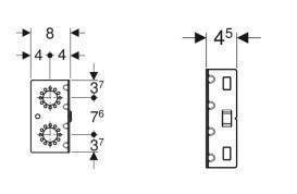 Траверса Geberit GIS для встроенного в стену смесителя наружного вертикального монтажа 461.746.00.1