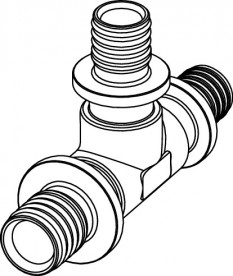 Тройник 90° редукционный TECE TECEflex 25х16х25 бронза 710606