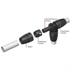 Трійник 90 ° редукційний Tece TECElogo пластик PPSU чорний 32x20x32 мм 8711013