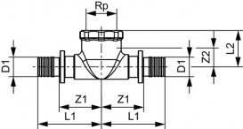 Тройник 90° TECE TECEflex с внутренней резьбой 40 x 1 x 40 бронза 709806