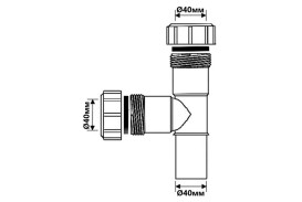 Тройник McAlpine с двумя гайками и выходом d40 мм полипропилен белый 40F-WH