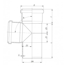 Тройник соединительный для наружной канализации Ostendorf KGEA 87° DN 160/160 ПВХ 222400-03
