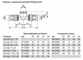 Трійник Tece TECElogo 90° 32х1