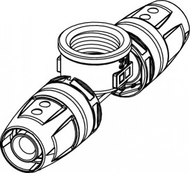 Трійник TECE TECElogo-Push з внутрішнім різьбленням 50xRp 1 1/4''x50 латунь/PPSU 8610410