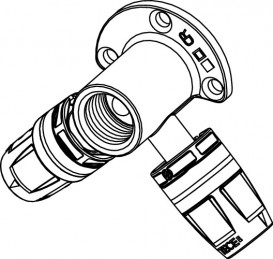 Тройник угловой TECE TECElogo-Push с настенным креплением 16хRp 1/2''х16 кремниевая бронза 8723014