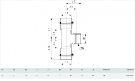 Трійник Viega Prestabo 1117.2 18хRp1/2х18 нелегированная сталь 558895