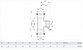 Трійник Viega Prestabo 1117.2 28хRp3/4х28 нелегированная сталь 558925