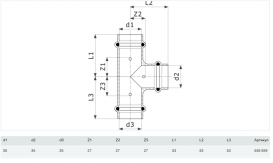 Трійник Viega Prestabo 1118 35х35х35 нелегована сталь 558659
