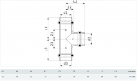 Трійник Viega Prestabo 1118 42х18х42 нелегована сталь 704698