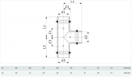 Трійник Viega Prestabo 1118 42х35х42 нелегована сталь 558802