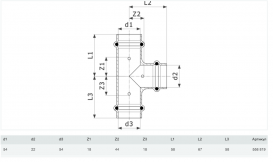 Тройник Viega Prestabo 1118 54х22х54 нелегированная сталь 558819