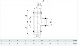 Трійник Viega Prestabo 1118 54х54х54 нелегована сталь 558673