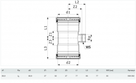 Тройник Viega Prestabo XL 1117.2XL 88.9хRp3/4х88.9 нелегированная сталь 598082