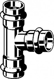 Тройник Viega Sanpress Inox G 0218 с SC‑Contur d35хd28хd35 нержавеющая сталь 486570