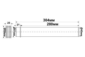 Труба канализационная для унитаза McAlpine L-304 мм с уплотнителем полипропилен FP45R-NSNC