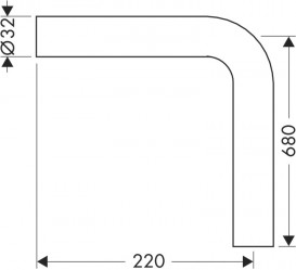 Труба литая Hansgrohe Axor 90° латунь хром 51313000