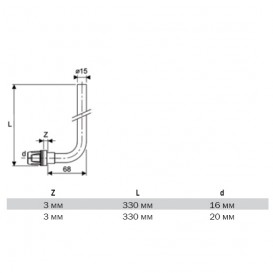 Трубка для підключення радіаторів Tece TECElogo Г-подібна 20х15 мм 8740402
