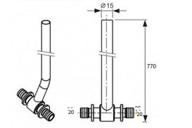 Трубка медная для подключения радиаторов Tece TECEflex Т-образная никелированная 20х15 L770 715225