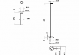 Трубы подвода воды Burlington декоративные латунь хром W6