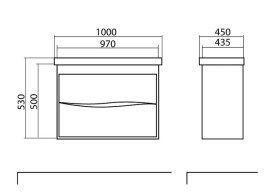 Тумба Аквародос Альфа 100 см із раковиною Frame ДСП/МДФ білий АР000040176