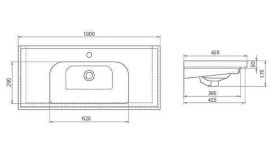 Тумба Аквародос Альфа 100 см із раковиною Frame ДСП/МДФ білий АР000040176