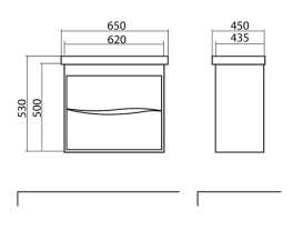 Тумба Аквародос Альфа 65 см с раковиной Frame ДСП/МДФ белый АР000040170