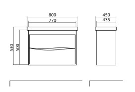 Тумба Аквародос Альфа 80 см с раковиной Frame ДСП/МДФ белый АР000040171
