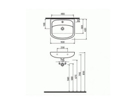 Тумба Аквародос Квадро 50 см с раковиной Руна ДСП/МДФ белый АР000040315