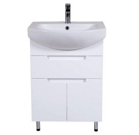 Тумба Аквародос Квадро 60 см с раковиной Руна ДСП/МДФ белый АР000040316