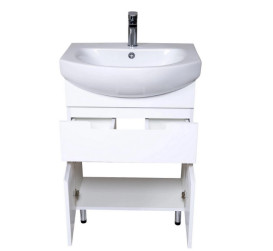 Тумба Аквародос Квадро 60 см с раковиной Руна ДСП/МДФ белый АР000040316