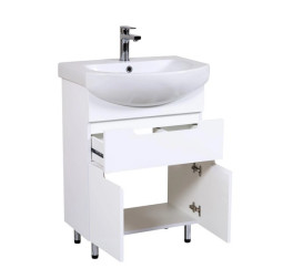 Тумба Аквародос Квадро 60 см с раковиной Руна ДСП/МДФ белый АР000040316