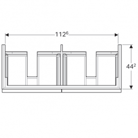 Тумба для двойной раковины Geberit iCon с двумя выдвижными ящиками ДСП лава/матовое покрытие 841221000