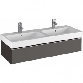 Тумба для двойной раковины Geberit iCon с двумя выдвижными ящиками ДСП лава/матовое покрытие 841221000