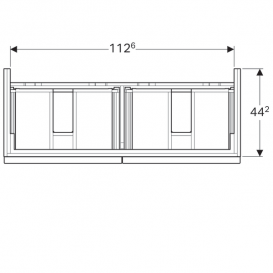 Тумба для двойной раковины Geberit iCon с четырьмя выдвижными ящиками ДСП белый/матовое покрытие 841520000